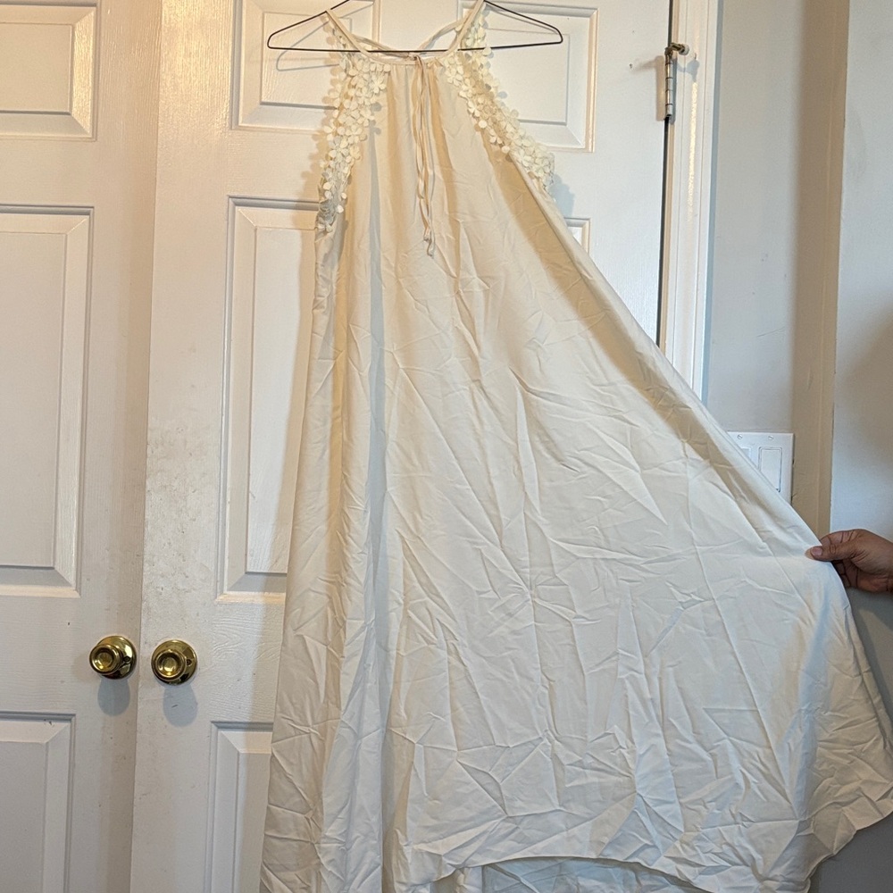Elegant Cream Halter Dress